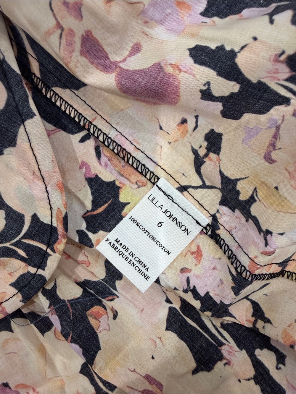 NWOT Ulla Johnson Floral Midi Dress with Orange & Pink Blooms, Size US 6 - Picture 9 of 9